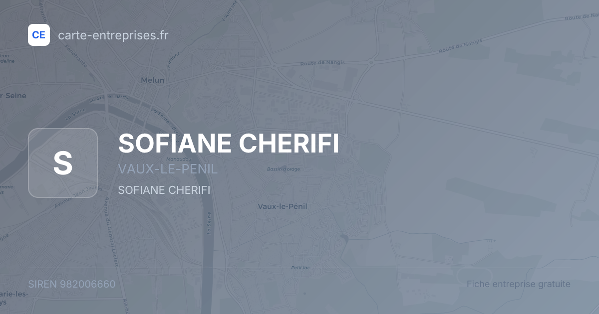 SOFIANE CHERIFI — 982006660 — fiche entreprise