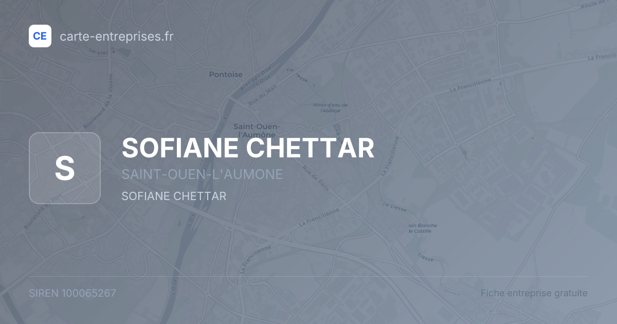 SOFIANE CHETTAR — 100065267 — fiche entreprise