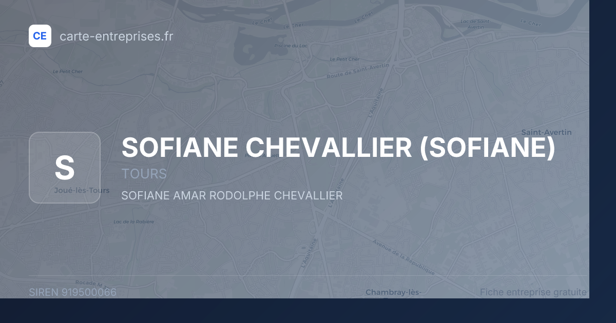 SOFIANE CHEVALLIER (SOFIANE) — 919500066 — fiche entreprise