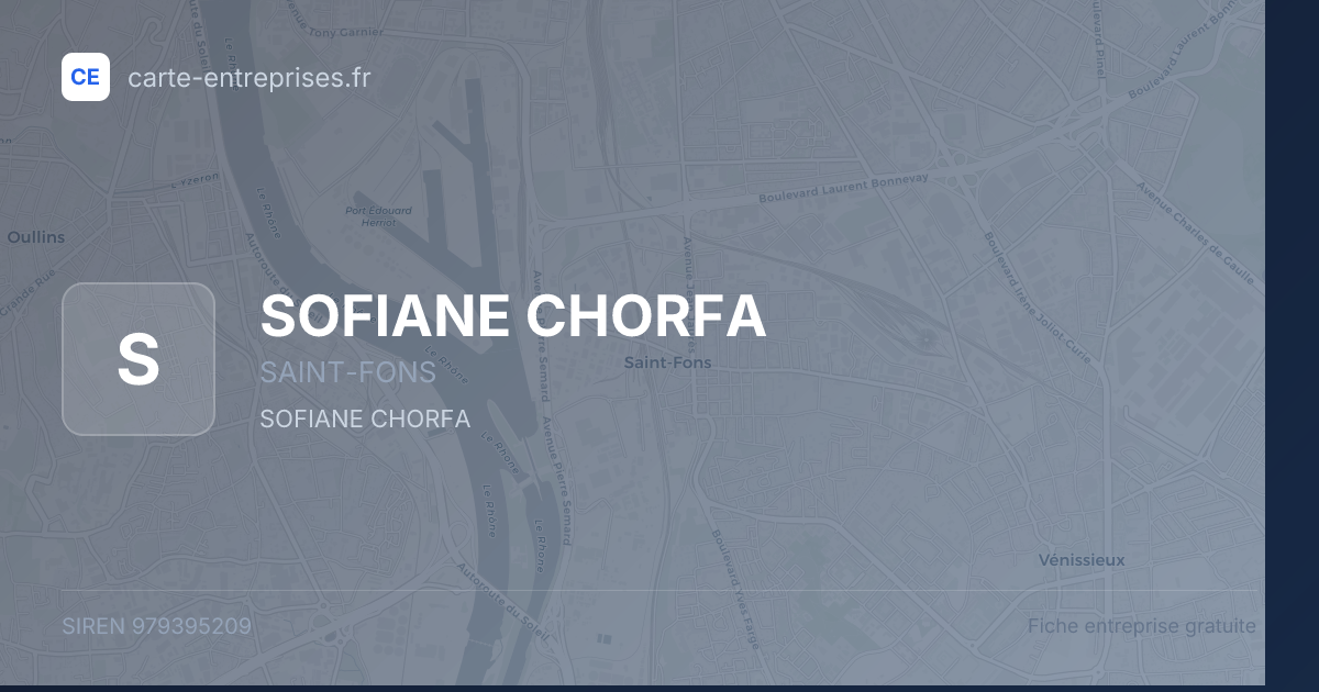 SOFIANE CHORFA — 979395209 — fiche entreprise