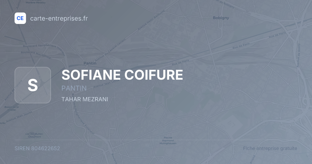 SOFIANE COIFURE — 804622652 — fiche entreprise