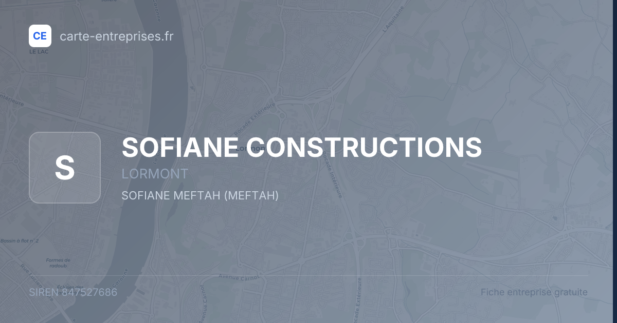 SOFIANE CONSTRUCTIONS — 847527686 — fiche entreprise