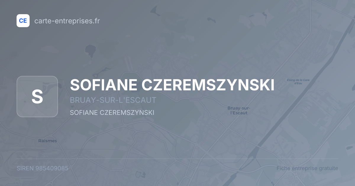 SOFIANE CZEREMSZYNSKI — 985409085 — fiche entreprise