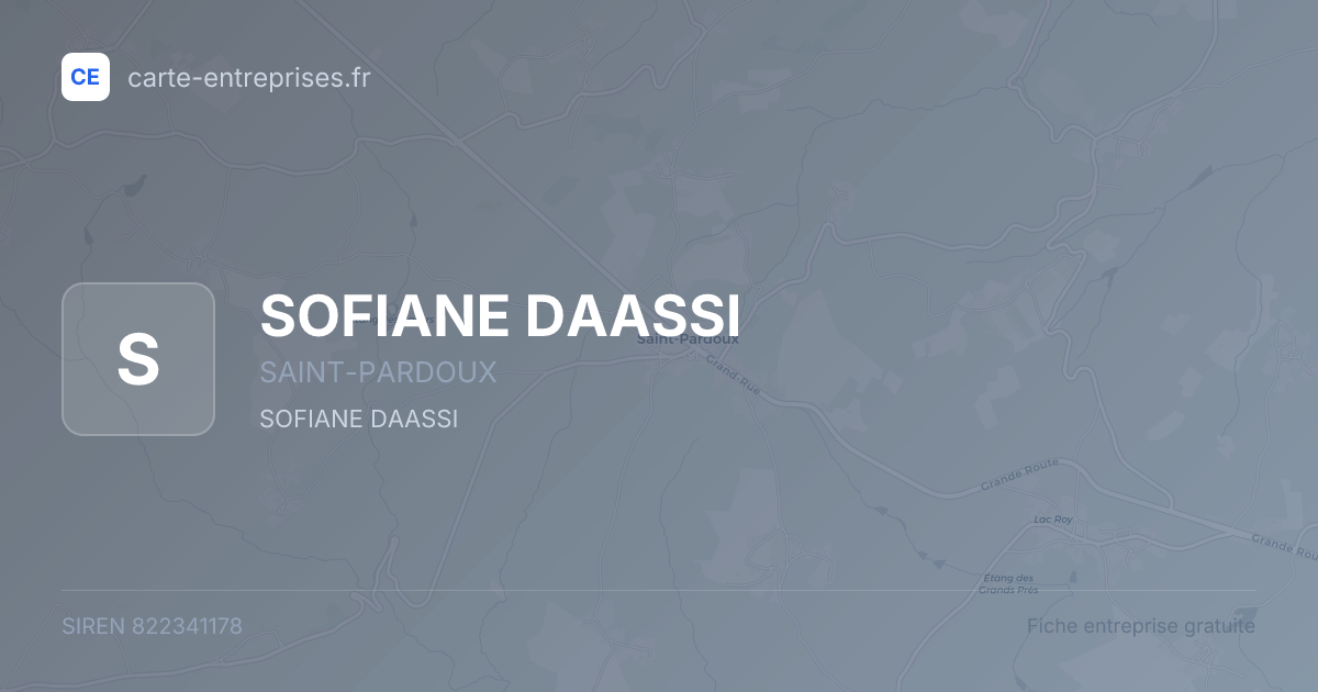 SOFIANE DAASSI — 822341178 — fiche entreprise