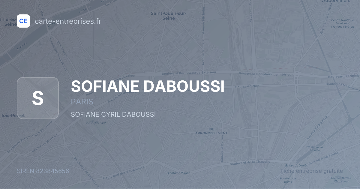 SOFIANE DABOUSSI — 823845656 — fiche entreprise