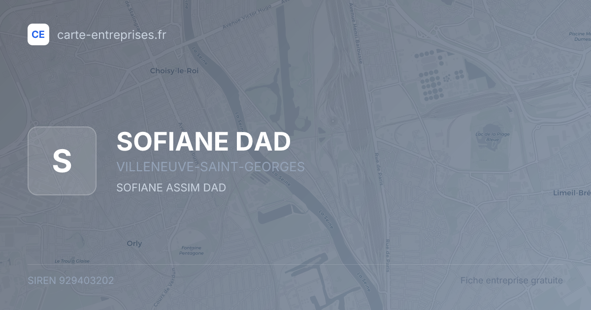 SOFIANE DAD — 929403202 — fiche entreprise