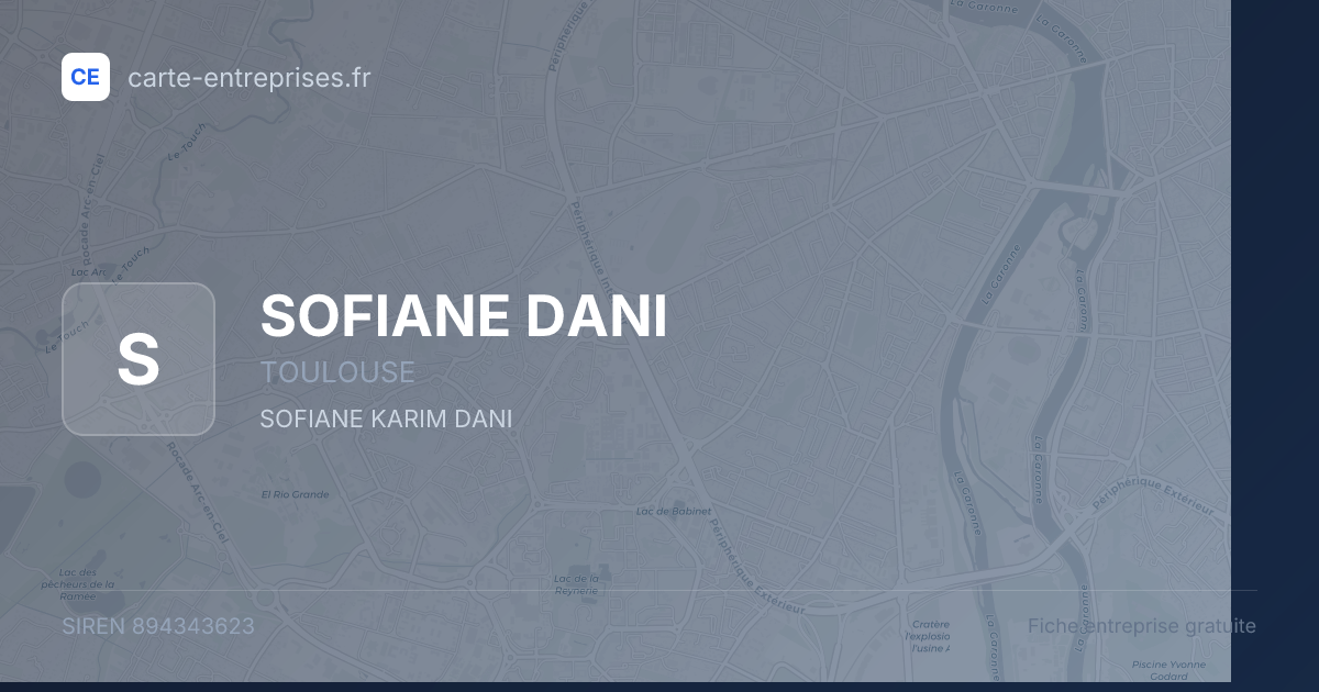 SOFIANE DANI — 894343623 — fiche entreprise