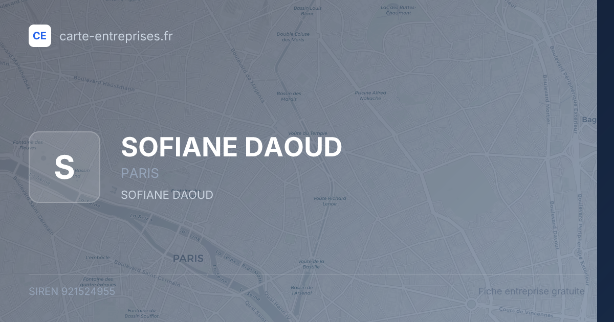 SOFIANE DAOUD — 921524955 — fiche entreprise