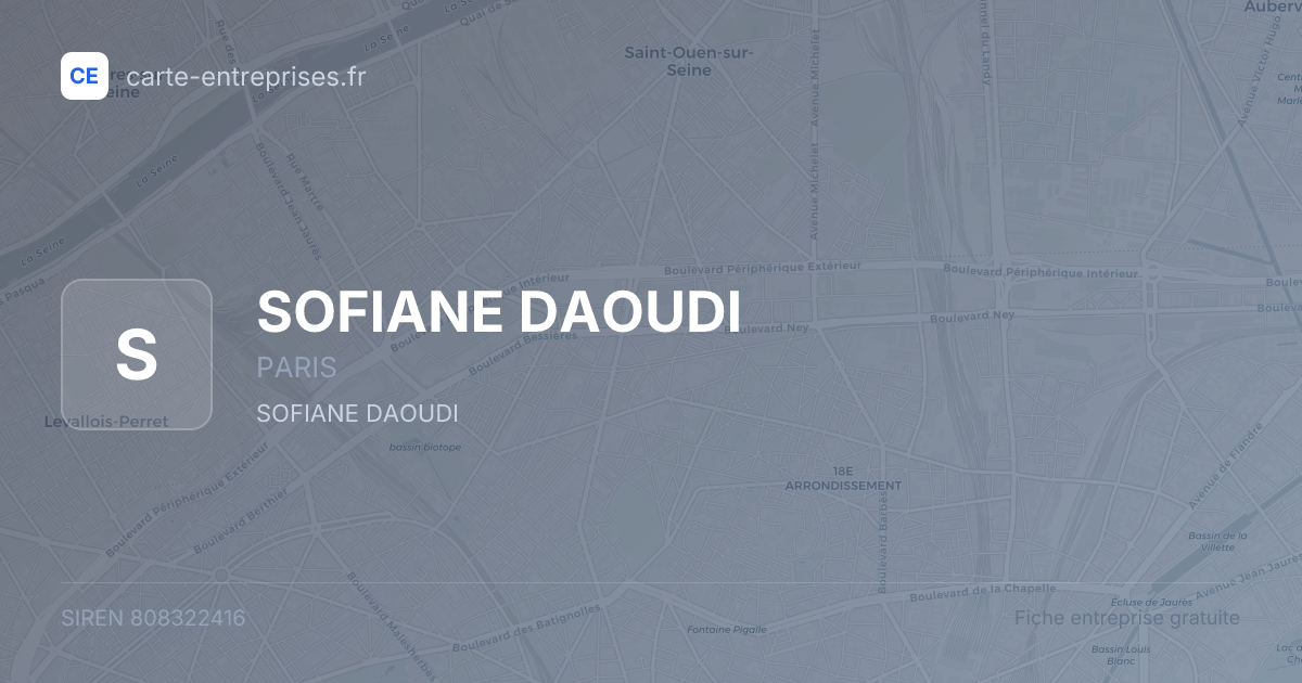 SOFIANE DAOUDI — 808322416 — fiche entreprise