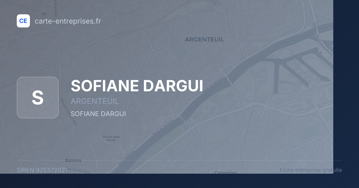 SOFIANE DARGUI — 925372021 — fiche entreprise