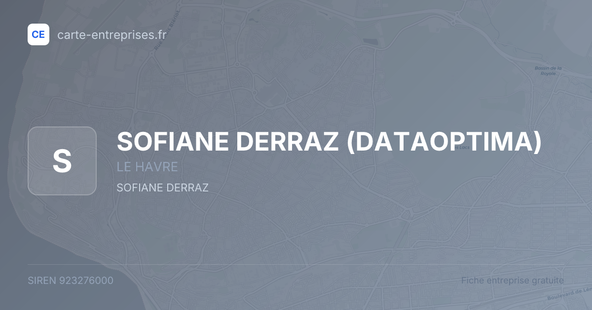 SOFIANE DERRAZ (DATAOPTIMA) — 923276000 — fiche entreprise