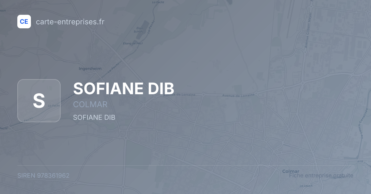 SOFIANE DIB — 978361962 — fiche entreprise