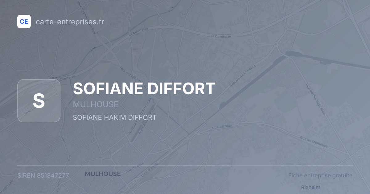 SOFIANE DIFFORT — 851847277 — fiche entreprise