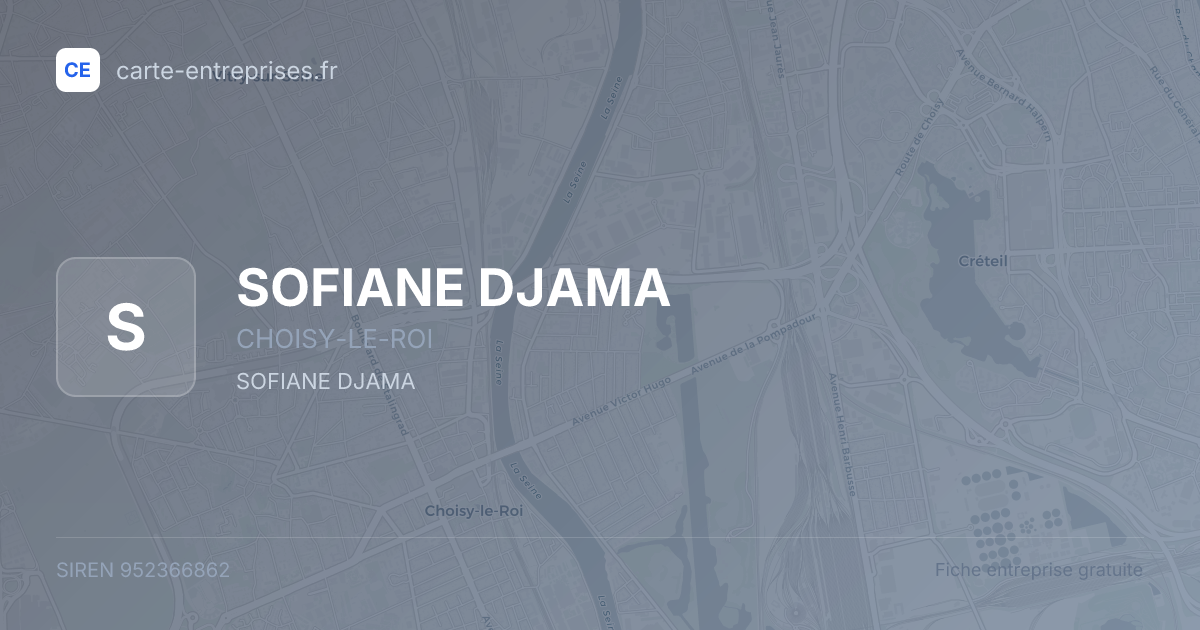 SOFIANE DJAMA — 952366862 — fiche entreprise