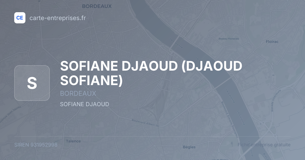 SOFIANE DJAOUD (DJAOUD SOFIANE) — 931952998 — fiche entreprise