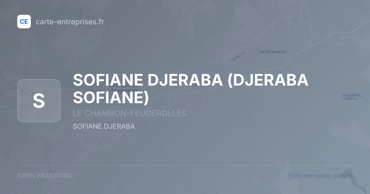 SOFIANE DJERABA (DJERABA SOFIANE) — 893233080 — fiche entreprise
