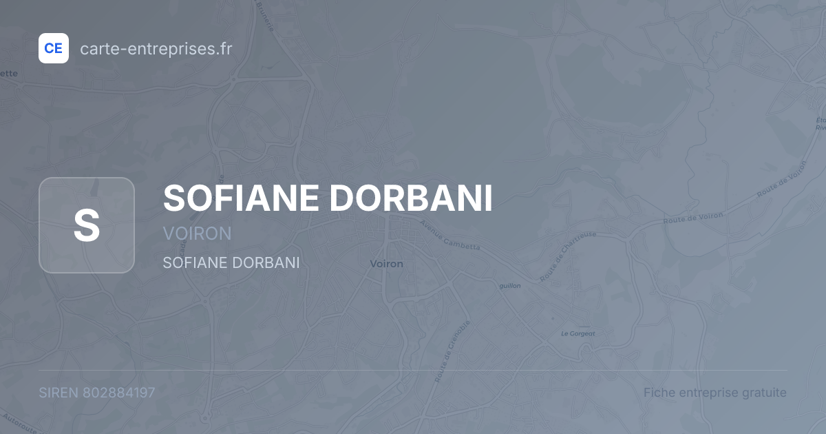 SOFIANE DORBANI — 802884197 — fiche entreprise