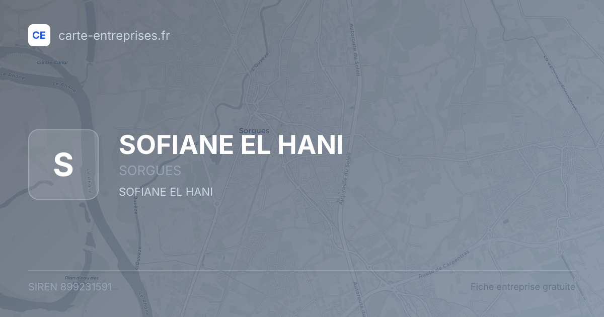 SOFIANE EL HANI — 899231591 — fiche entreprise