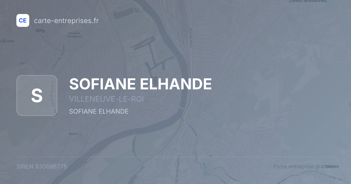 SOFIANE ELHANDE — 930696778 — fiche entreprise