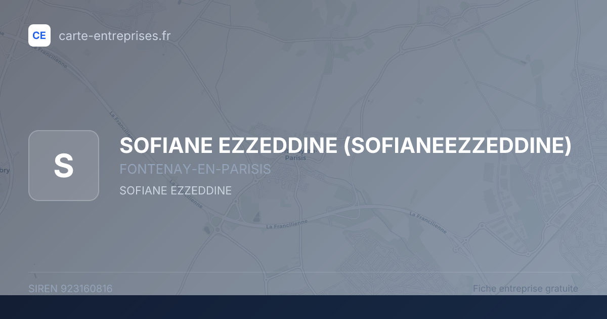 SOFIANE EZZEDDINE (SOFIANEEZZEDDINE) — 923160816 — fiche entreprise