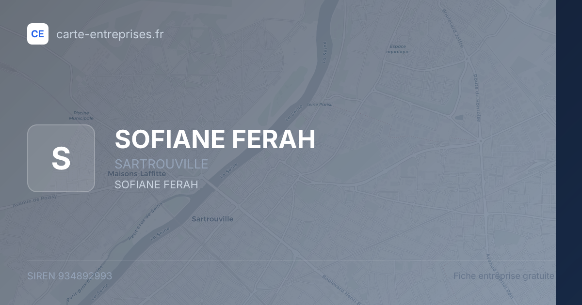 SOFIANE FERAH — 934892993 — fiche entreprise