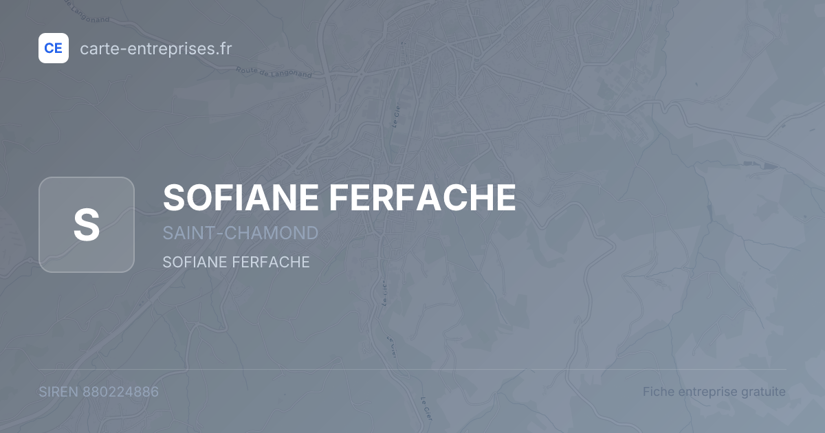SOFIANE FERFACHE — 880224886 — fiche entreprise