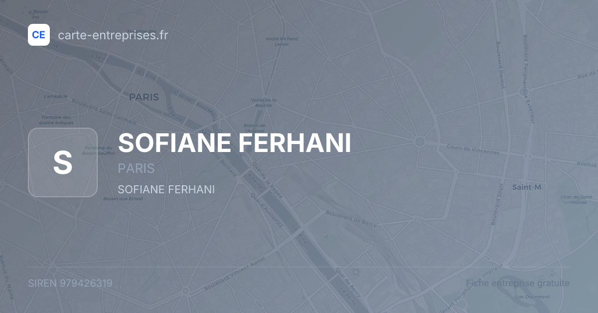 SOFIANE FERHANI — 979426319 — fiche entreprise