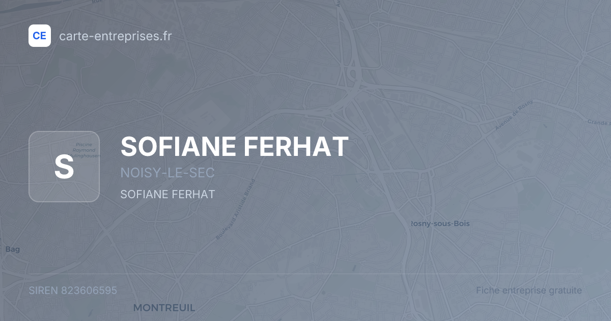 SOFIANE FERHAT — 823606595 — fiche entreprise