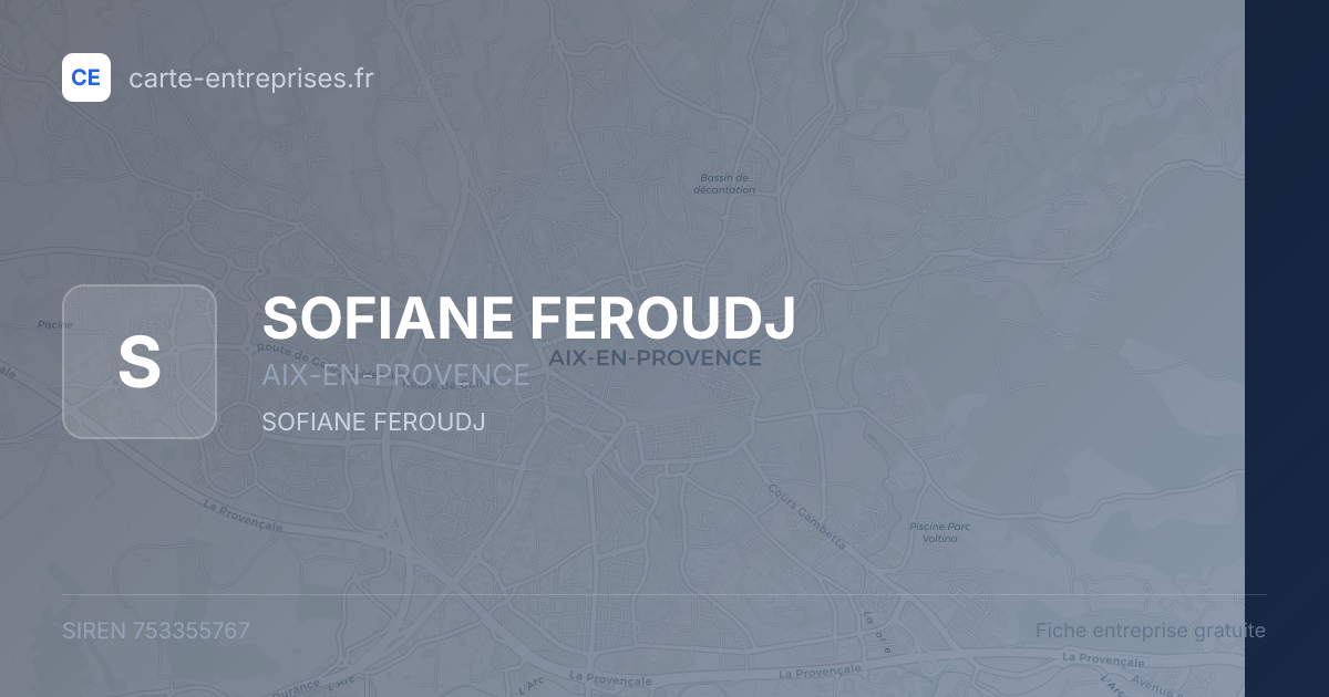 SOFIANE FEROUDJ — 753355767 — fiche entreprise
