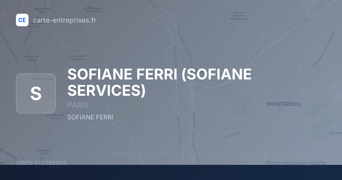 SOFIANE FERRI (SOFIANE SERVICES) — 940388994 — fiche entreprise
