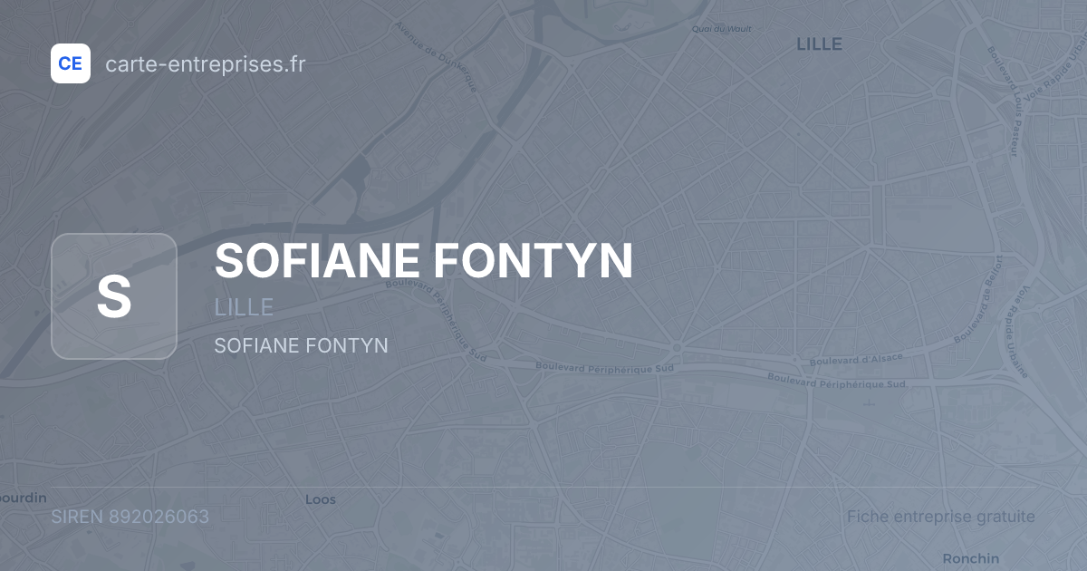 SOFIANE FONTYN — 892026063 — fiche entreprise