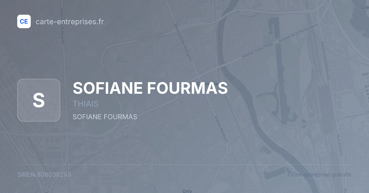SOFIANE FOURMAS — 808036263 — fiche entreprise