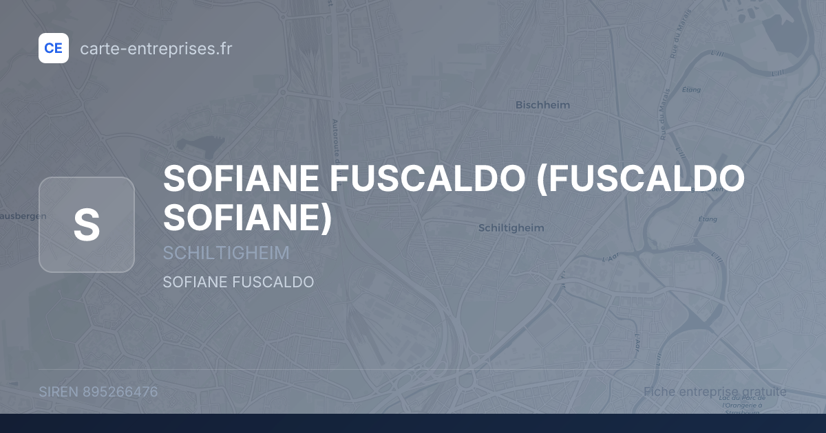 SOFIANE FUSCALDO (FUSCALDO SOFIANE) — 895266476 — fiche entreprise