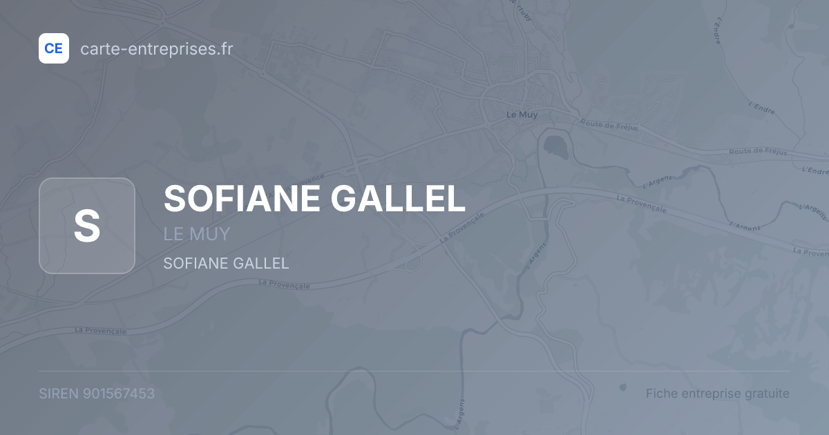 SOFIANE GALLEL — 901567453 — fiche entreprise