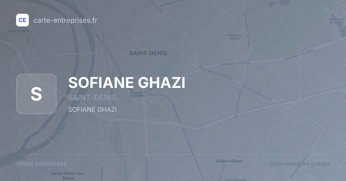 SOFIANE GHAZI — 449690452 — fiche entreprise