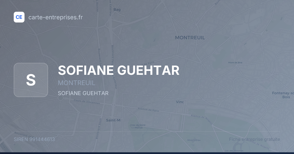 SOFIANE GUEHTAR — 991444613 — fiche entreprise