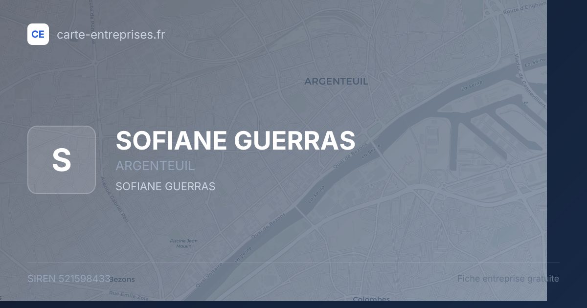 SOFIANE GUERRAS — 521598433 — fiche entreprise