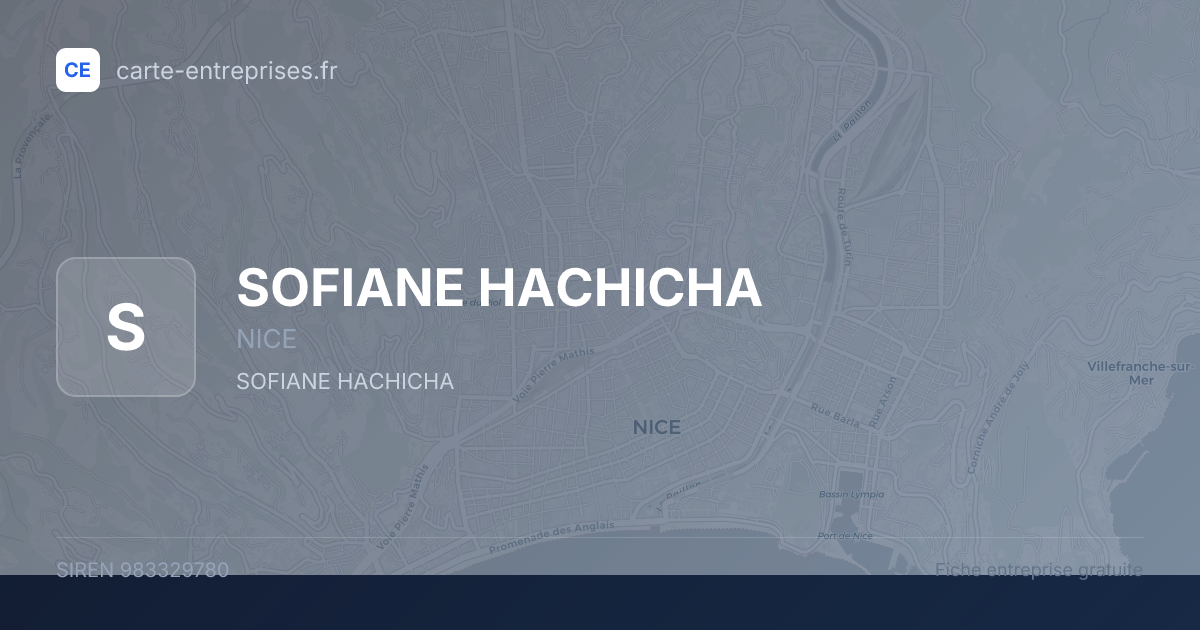 SOFIANE HACHICHA — 983329780 — fiche entreprise