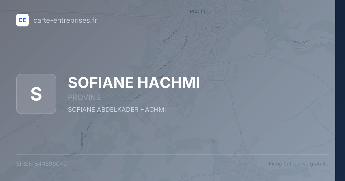 SOFIANE HACHMI — 844596049 — fiche entreprise