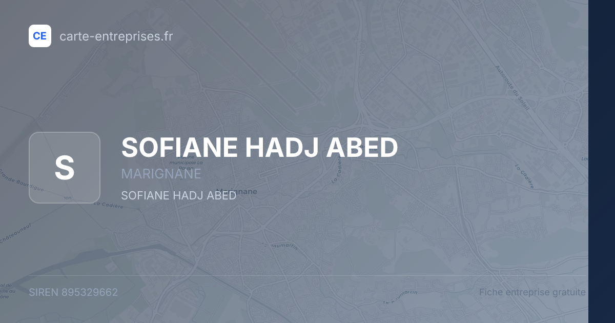 SOFIANE HADJ ABED — 895329662 — fiche entreprise