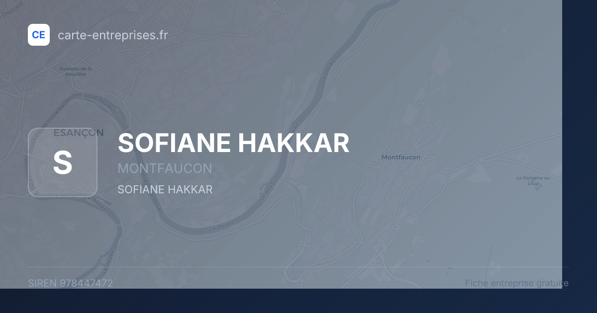 SOFIANE HAKKAR — 978447472 — fiche entreprise