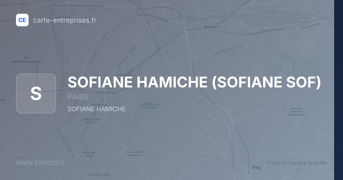 SOFIANE HAMICHE (SOFIANE SOF) — 924103302 — fiche entreprise