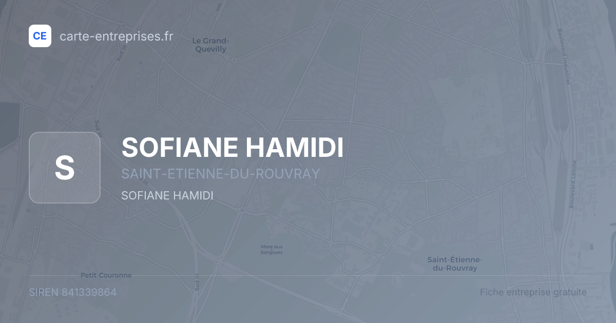 SOFIANE HAMIDI — 841339864 — fiche entreprise