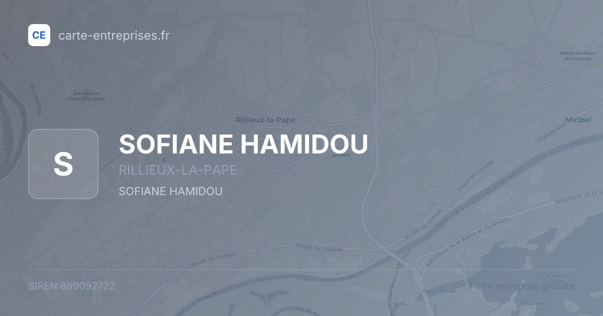 SOFIANE HAMIDOU — 889092722 — fiche entreprise