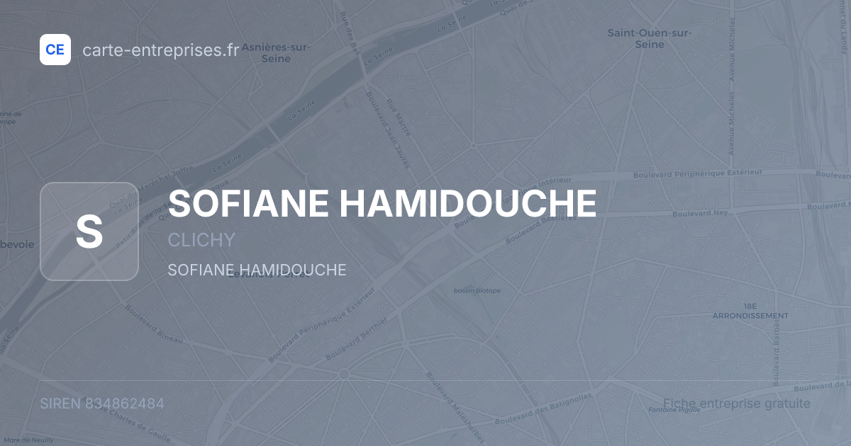 SOFIANE HAMIDOUCHE — 834862484 — fiche entreprise