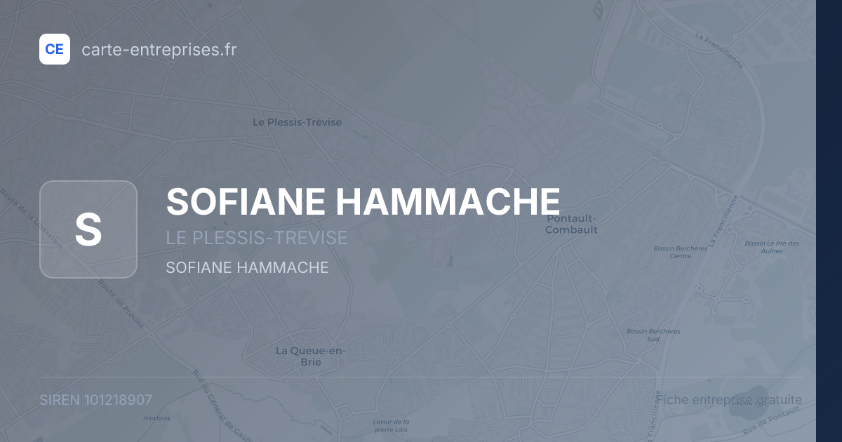 SOFIANE HAMMACHE — 101218907 — fiche entreprise
