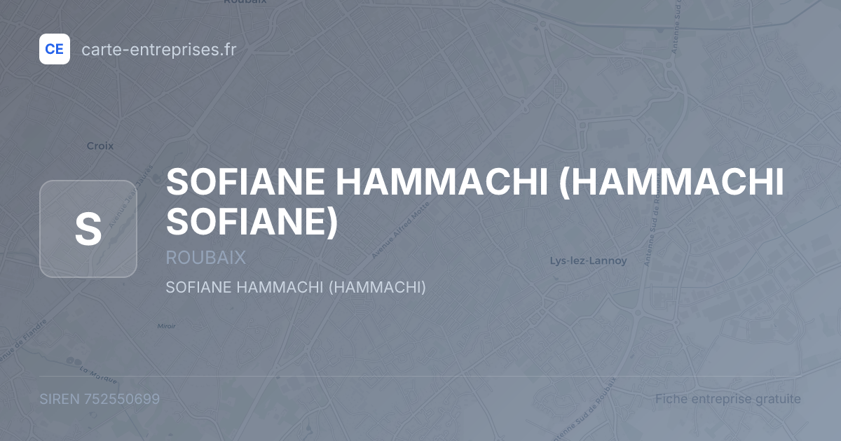 SOFIANE HAMMACHI (HAMMACHI SOFIANE) — 752550699 — fiche entreprise