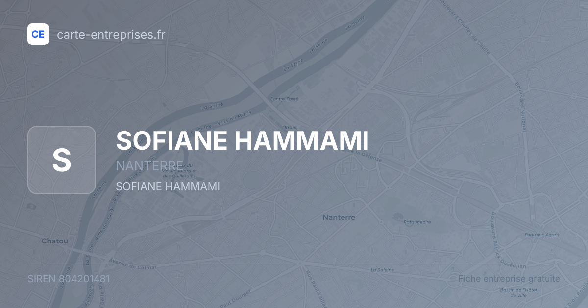 SOFIANE HAMMAMI — 804201481 — fiche entreprise