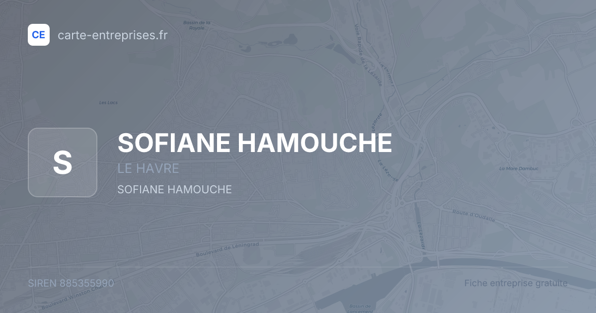 SOFIANE HAMOUCHE — 885355990 — fiche entreprise