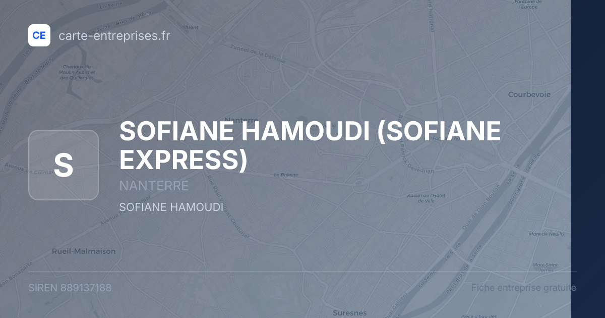 SOFIANE HAMOUDI (SOFIANE EXPRESS) — 889137188 — fiche entreprise